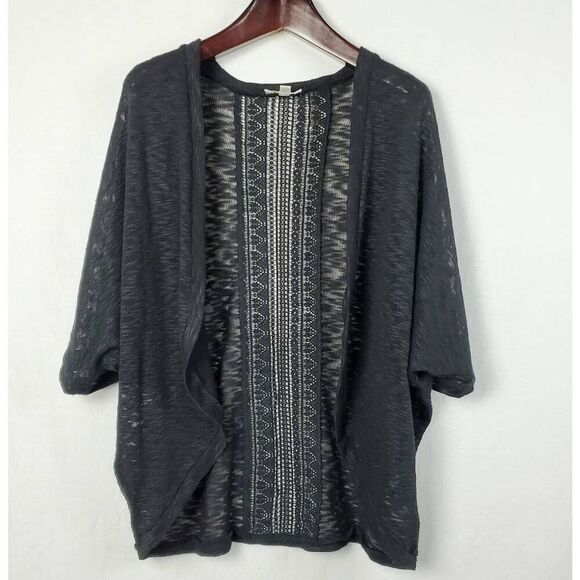 John Paul Richards Medium Black Open Front Cardigan Sweater - Picture 1 of 7